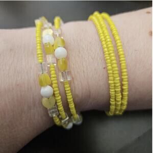 Set of 2 yellow memory wire bracelets